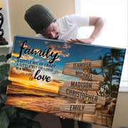 Beach Palm Tree Color A Little Whole Lot of Love Multi-Names Premium Canvas